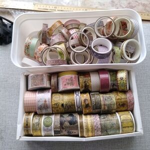 Pack of 75+ washi tapes, Vintage Style, Grids, Floral